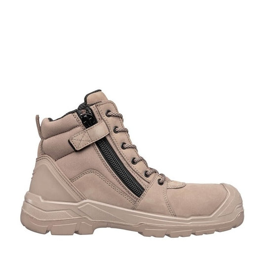 Stone Coloured Mining Compliant Zip Sided Puma 630777 Tornado Stone Unisex Composite Safety Boot