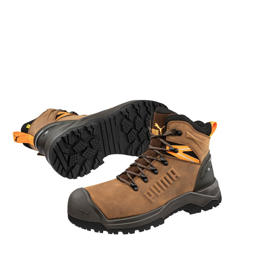 Brown Zip Sided Mining compliant Puma 632717 Iron HD Mid Brown Safety Boot