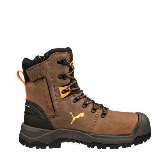 Brown Mining compliant zip sided Puma 632727 Iron HD 8″ Brown Safety Boot