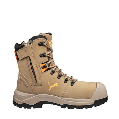 Stone beige colour mining compliant zip sided Puma 632787 Iron HD 8″ Stone Safety Boot