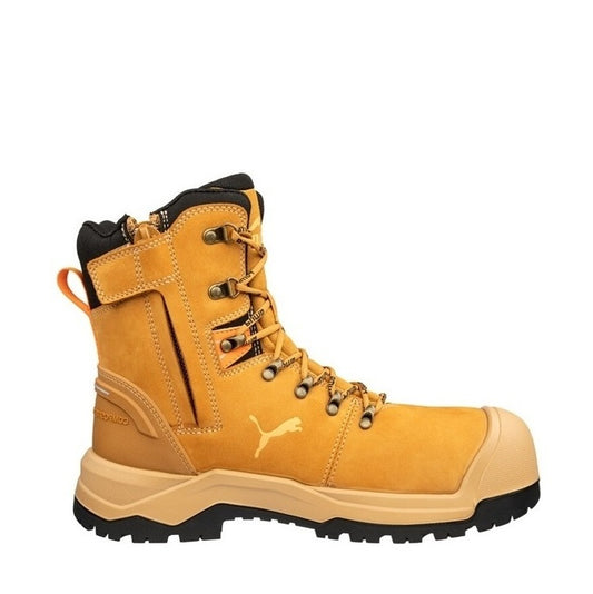 Wheat coloured Zip Sided Puma 632797 Iron HD 8″ Wheat Safety Boot