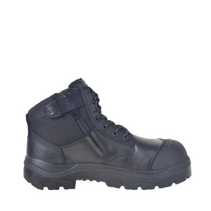 Black tactical zip sided Wide Load 690BZ Black 6 Zip Side Safety Boots