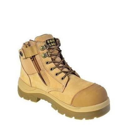 Wheat brown zip sided scuff cap Wide Load 690WZN Wheat 6 Zip Side Non Safety Boots