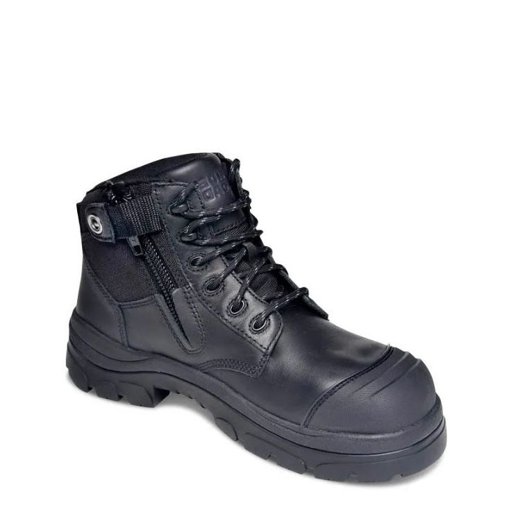 Black scuff cap wide toe Wide Load 690BZC Black 6 Zip Side Composite Safety Boots
