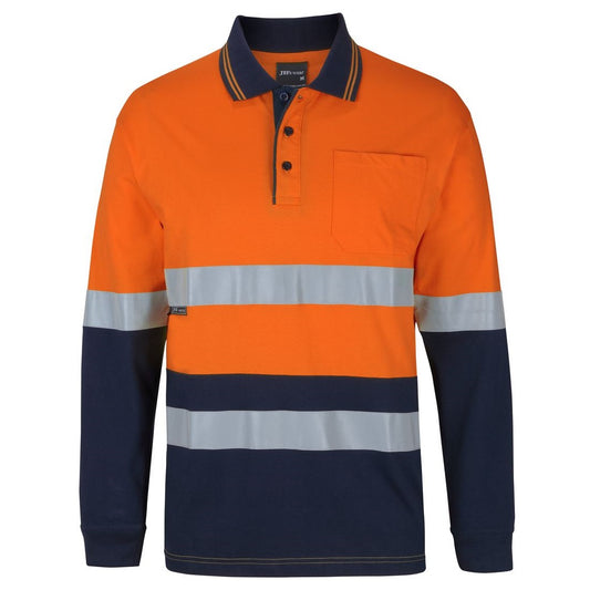 JB's Wear 6DCPL Hi Vis D+N L/S Cotton Polo