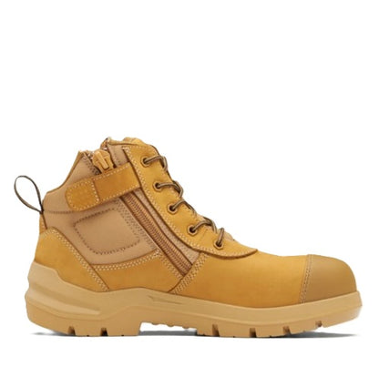 Blundstone 7550 DuraFit Wheat Nubuck 135mm Zip Side Safety Boots