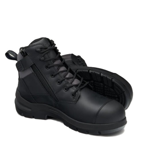 Blundstone 7561 DuraFit Black Nubuck 150mm Zip Side Safety Boots