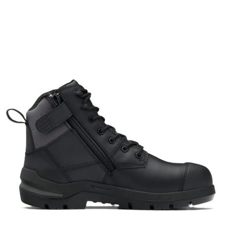 Black Broad Toe Fit with Composite Toe Blundstone 7561 DuraFit Black Nubuck 150mm Zip Side Safety Boots