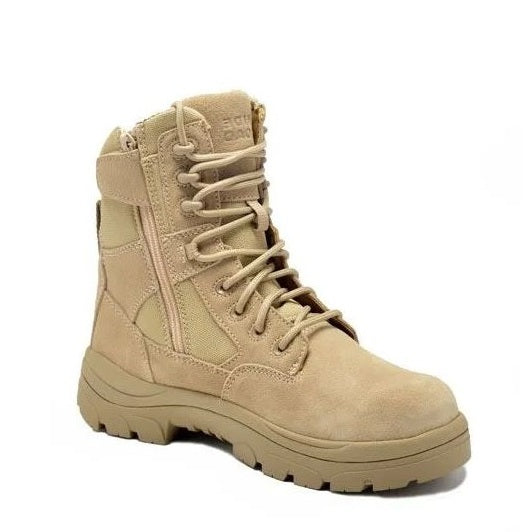 Stone beige colour Wide Load 790SZN 8 Inch Sand Soft Toe Zip/ Lace Up Non Safety Boot
