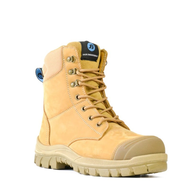 Wheat Coloured Steel Cap Bata 804-80851 Defender Wheat Zip Side Safety Boot with Bump Cap