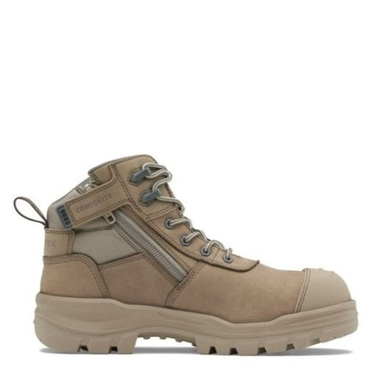 Stone coloured zip sided Blundstone 8553 Unisex Rotoflex Safety Boots