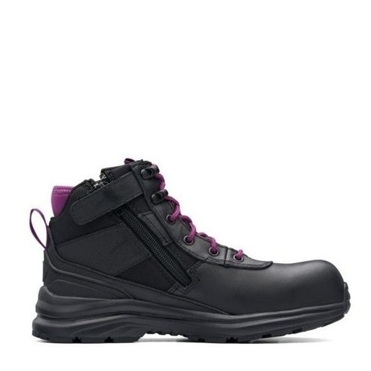 Black zip sided Blundstone 887 Womens Zip Safety Boots