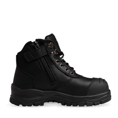Mens black composite airport scanner friendly zip sided slip and heat resistant Skechers 888028 Mens SKS Work Comp Toe Safety Boots 