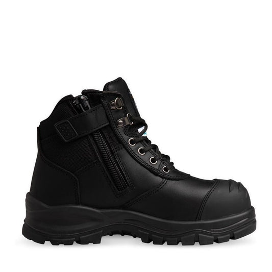 Mens black composite airport scanner friendly zip sided slip and heat resistant Skechers 888028 Mens SKS Work Comp Toe Safety Boots