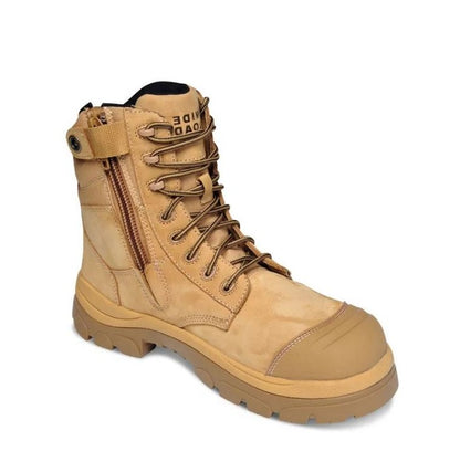 Wheat Airport Friendly Wide Fit Wide Load 890WZC Wheat 8 Zip Side Composite Safety Boot