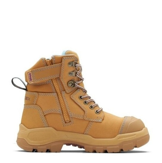 Wheat zip sided Blundstone 9960 Womens Rotoflex Safety Boots