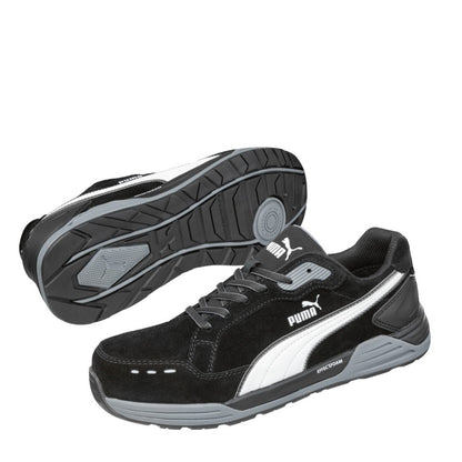 black and White Heat Resistant Puma 644657 Airtwist Black/White Composite Safety Jogger