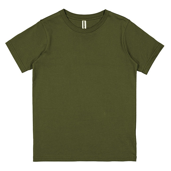 Green t-shirt on a white background