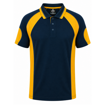 Mens navy gold premium professional activewear  Aussie Pacific N1300 Murray Mens Polo