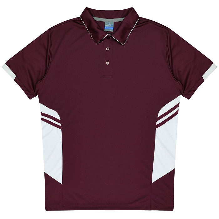Mens Maroon short sleeve modern fit Aussie Pacific N1311 Mens Tasman Polo