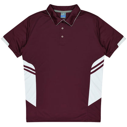 Mens Maroon short sleeve modern fit Aussie Pacific N1311 Mens Tasman Polo