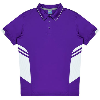 Mens purple and white classic fit Aussie Pacific N1311 Mens Tasman Polo