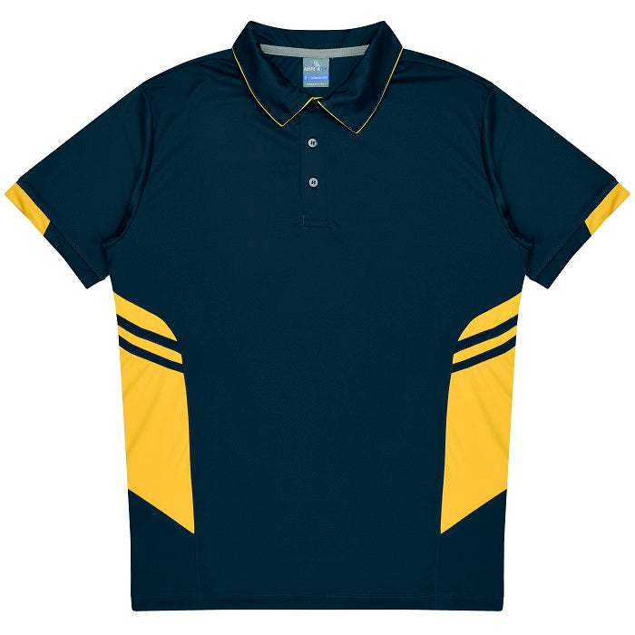 mens navy and gold professional cooling material Aussie Pacific N1311 Mens Tasman Polo