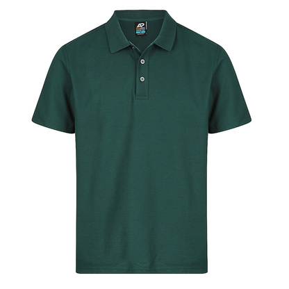 Aussie Pacific N1312 Hunter Mens Polo, bottle green front view, easy care fabric