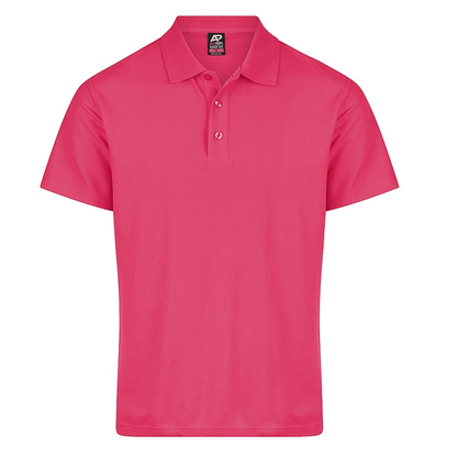 Aussie Pacific N1312 Hunter Mens Polo, fuchsia, front view, sports polo