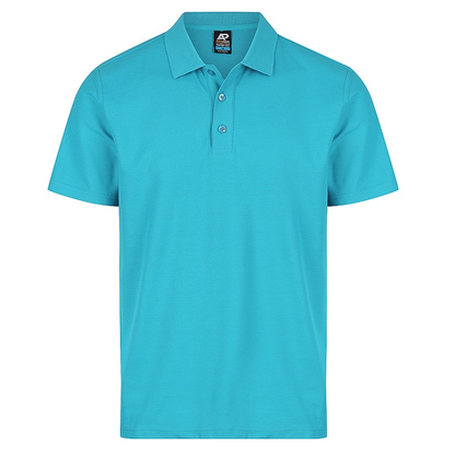 Teal, premium breathable fabric, front view, Aussie Pacific N1312 Hunter Mens Polo