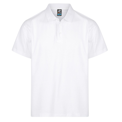 Aussie Pacific N1312 Hunter Mens Polo, white collared, professional, front view