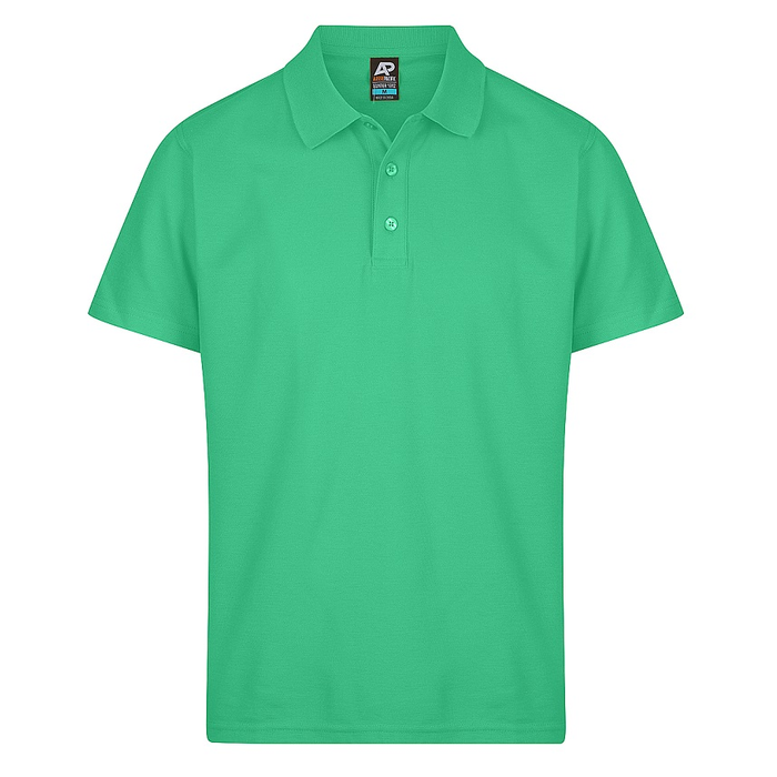 Kelly green, professional, Aussie Pacific N1312 Hunter Mens Polo, front view