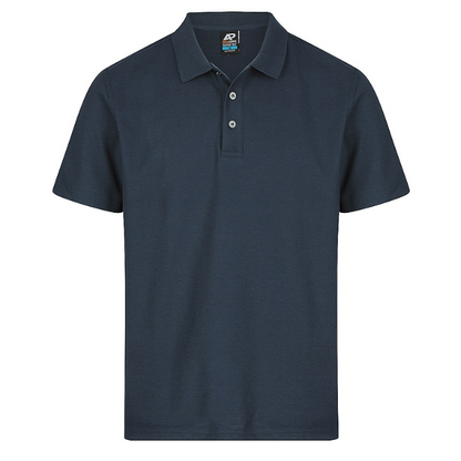 Mens corporate, navy blue, front view Aussie Pacific N1312 Hunter Mens Polo