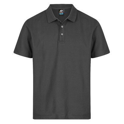 Aussie Pacific N1312 Hunter Mens Polo, slate grey, front view, corporate