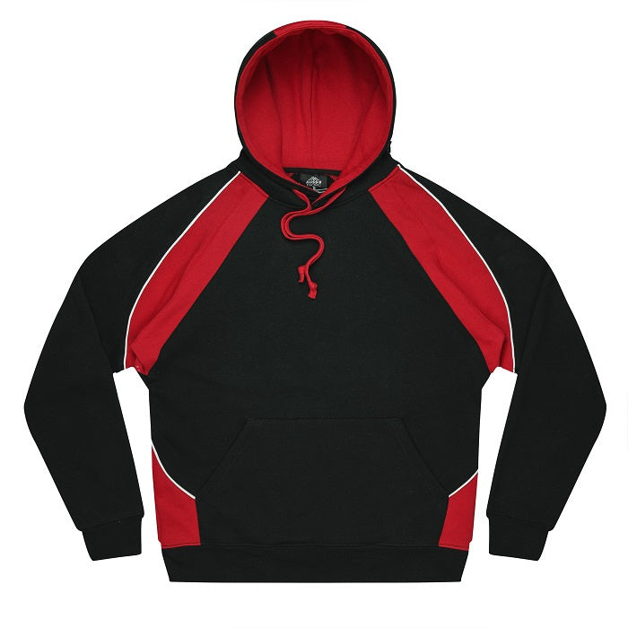 Black with red panels and white contrast piping breathable modern fit activewear Aussie Pacific N1509 Huxley Mens Hoodies