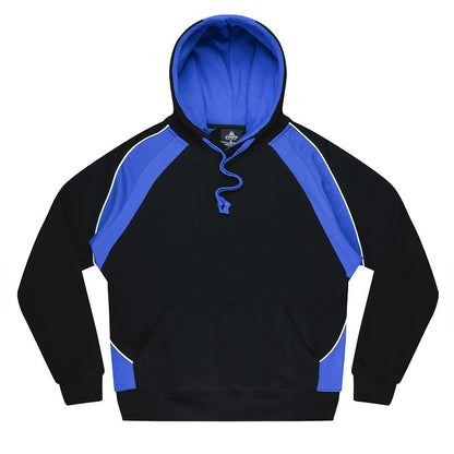 mens Black with royal blue contrast panels lightweight easy care Aussie Pacific N1509 Huxley Mens Hoodie
