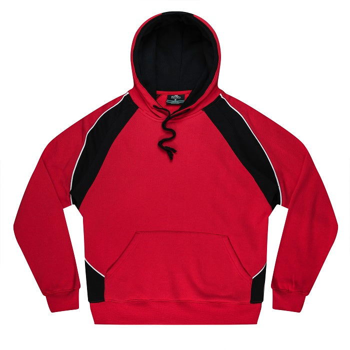 Red and black with contrast piping modern fit easy care everyday Aussie Pacific N1509 Huxley Mens Hoodie