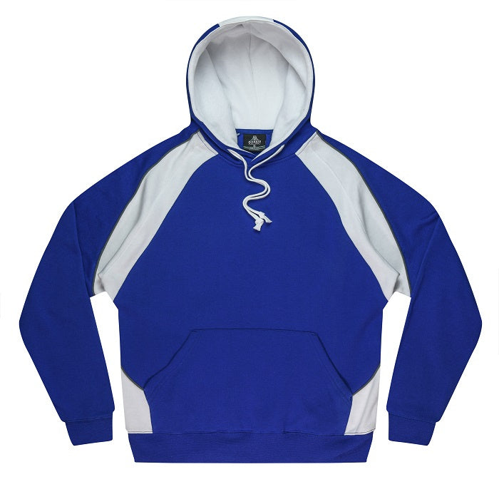 Mens Royal blue with white contrasting panels brushed inner jersey professional activewear Aussie Pacific N1509 Huxley Mens Hoodie