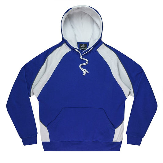 Mens Royal blue with white contrasting panels brushed inner jersey professional activewear Aussie Pacific N1509 Huxley Mens Hoodie