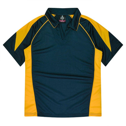 Womens navy gold colour professional long wearing Aussie Pacific N2301 Premier Lady Polo