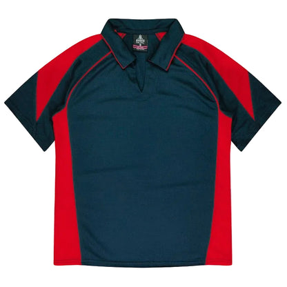 Womens everyday lightweight sports polo navy and red Aussie Pacific N2301 Premier Lady Polos