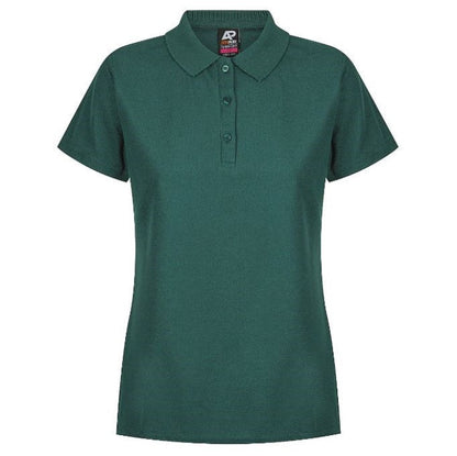 Aussie Pacific N2312 Hunter Ladies Polo Bottle - Bottle Green - Front View