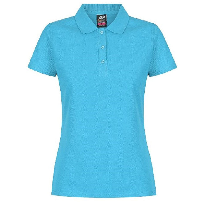 Aussie Pacific N2312 Hunter Ladies Polo Cyan - Front View