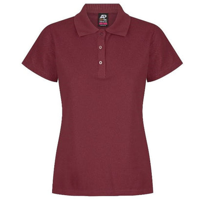 Aussie Pacific N2312 Hunter Ladies Polo Maroon - Front View
