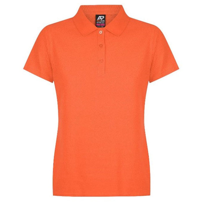 Aussie Pacific N2312 Hunter Ladies Polo Orange - Front View