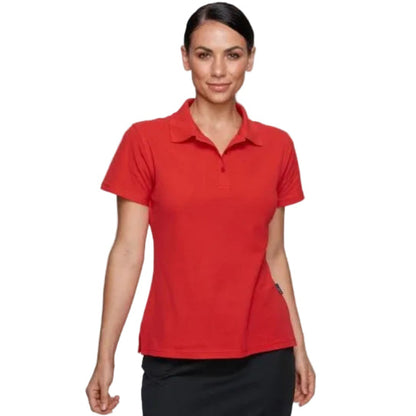 Aussie Pacific N2312 Hunter Ladies Polo red model-front view