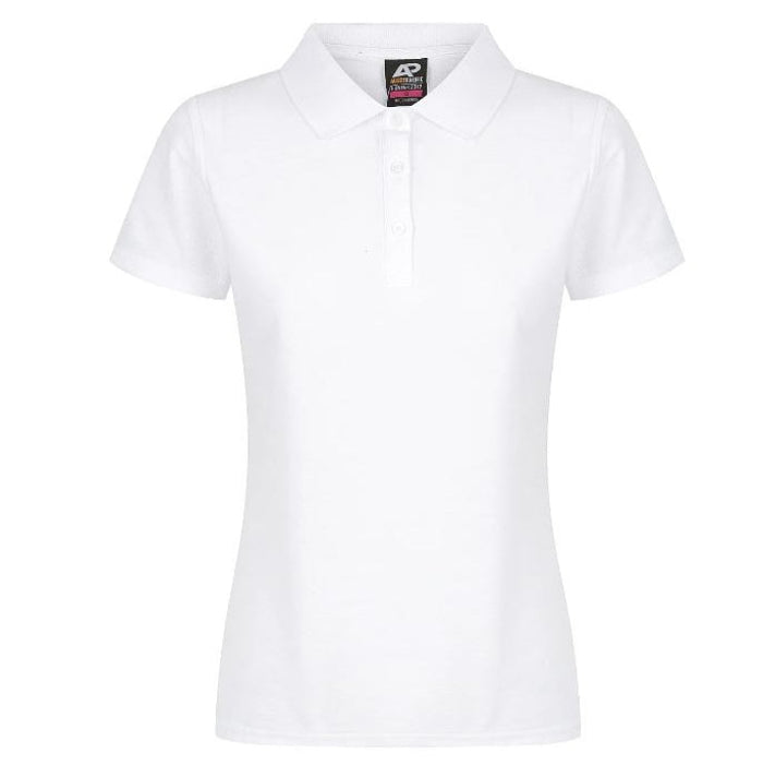 Aussie Pacific N2312 Hunter Ladies Polo White - Front View