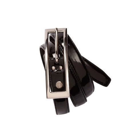 Womens Black patent professional Biz Collection BB10920 Classic Ladies Semi-Patent adjustable belt