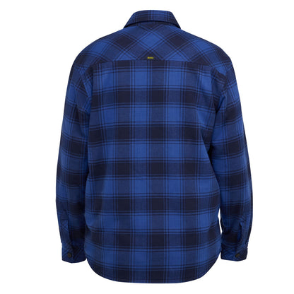 Blue plaid shirt on a white background
