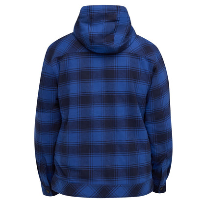 Blue plaid jacket on a white background